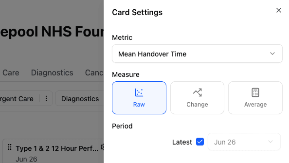 Metric Card Settings